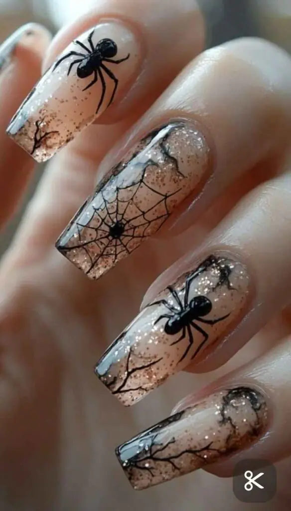 Gold Leaf Spiderweb Accent