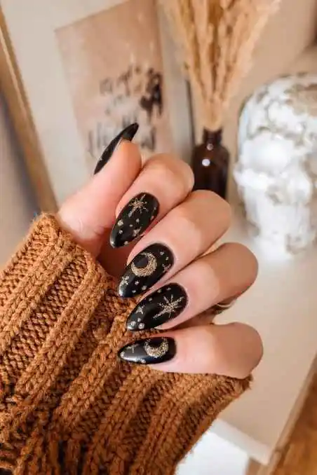 Midnight Mocha & Gold Celestial Stars