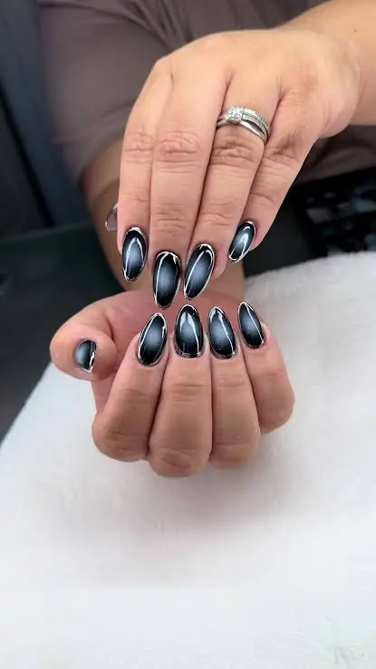 Sheer Black Aura Nails