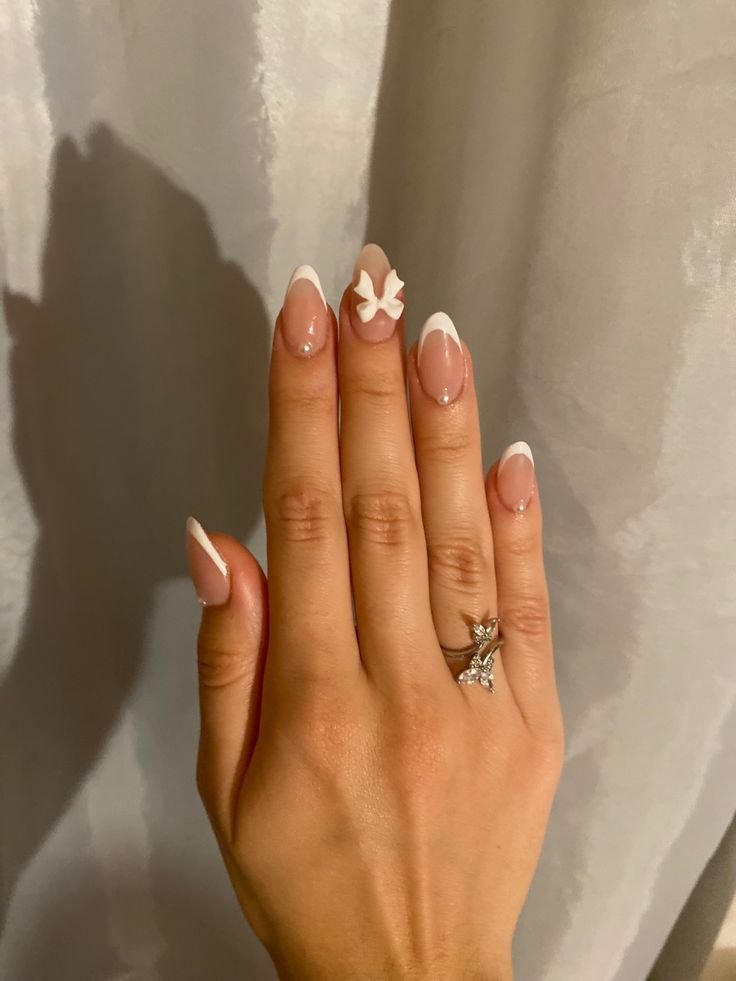 Almond French Manicure