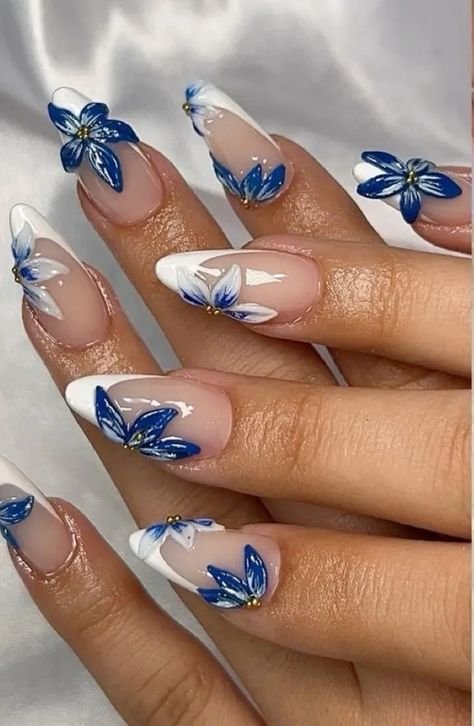 Blue Floral Details