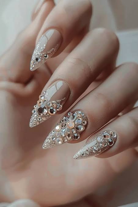 Crystallized Accent Nails