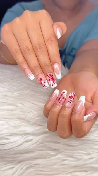Hand-Painted Floral Tips