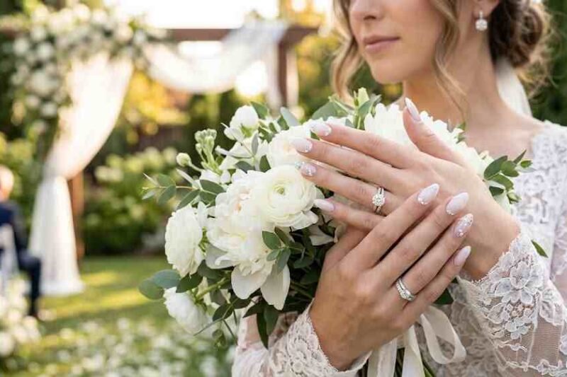 wedding nails for bride